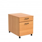 Rollcontainer, Höhe 52 cm, 43x62 cm (B/T), 2 Schubladen, abschließbar, 